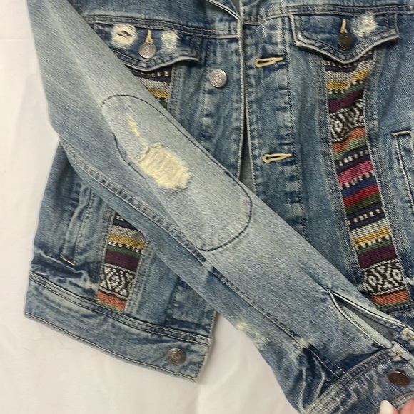 Free People Aztec Baja Denim Jacket *NWOT* - Picture 4 of 10